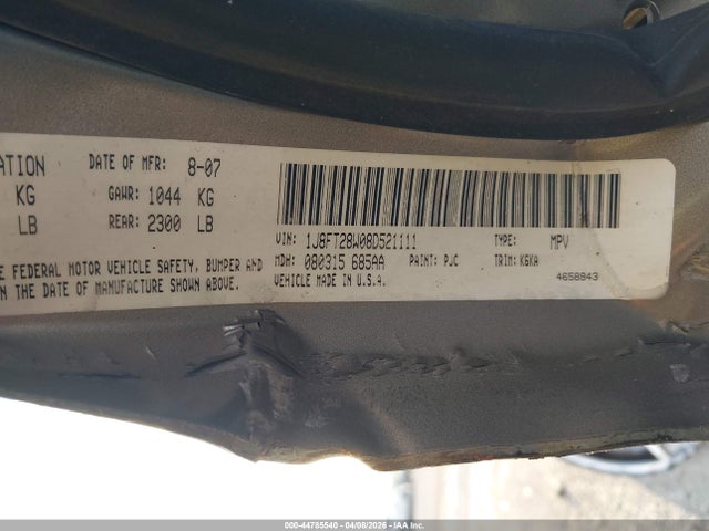 Aukcja sprzedaży 2008 Jeep Patriot Sport, vin: 1J8FT28W08D521111, numer aukcji: 44785540