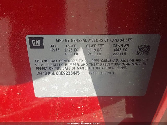 Продаж на аукціоні авто 2014 Buick Regal Turbo, vin: 2G4GK5EX0E9233445, номер лоту: 44785554