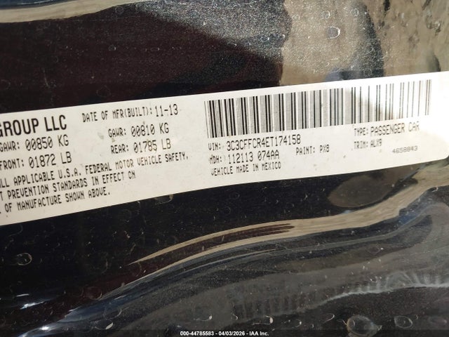 Fiat 500 LOUNGE 2014 3C3CFFCR4ET174158 Image 9