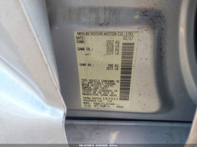 1N4AL3APXHC197932 Nissan Altima 2.5 Sv