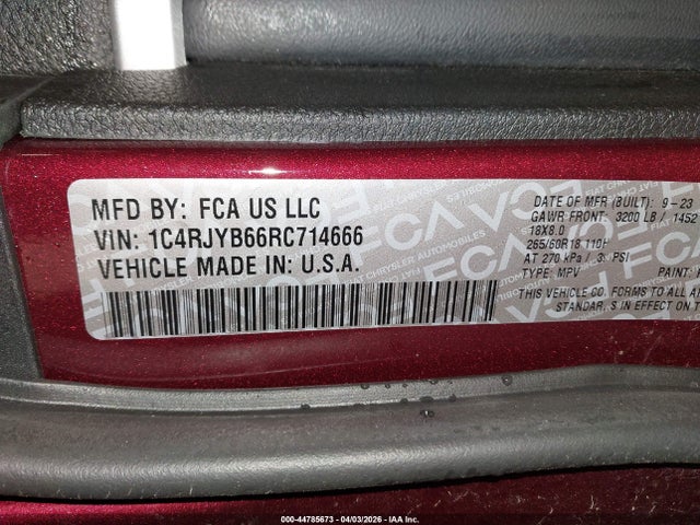 Aukcja sprzedaży 2024 Jeep Grand Cherokee 4xe, vin: 1C4RJYB66RC714666, numer aukcji: 44785673