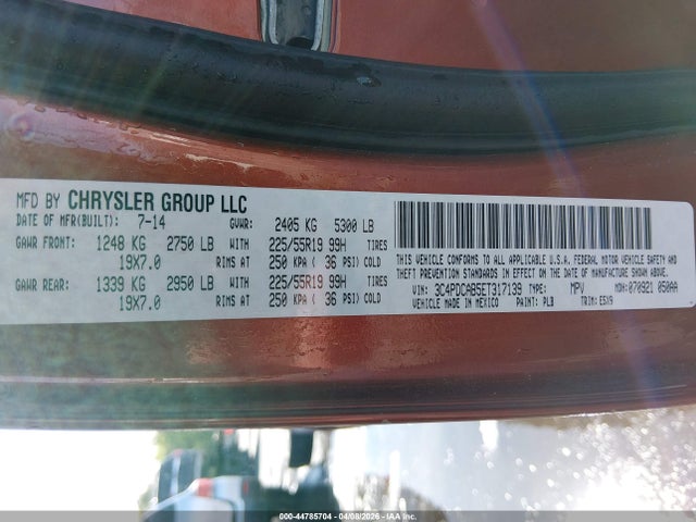 44785704 :رقم المزاد ، 3C4PDCAB5ET317139 vin ، 2014 Dodge Journey Se مزاد بيع