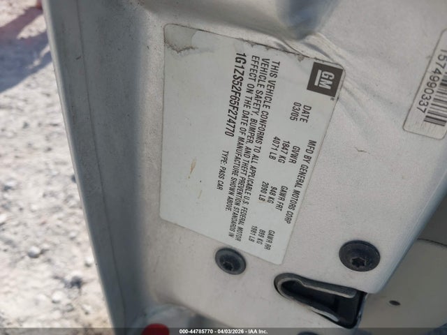 44785770 :رقم المزاد ، 1G1ZS52F65F274770 vin ، 2005 Chevrolet Malibu مزاد بيع