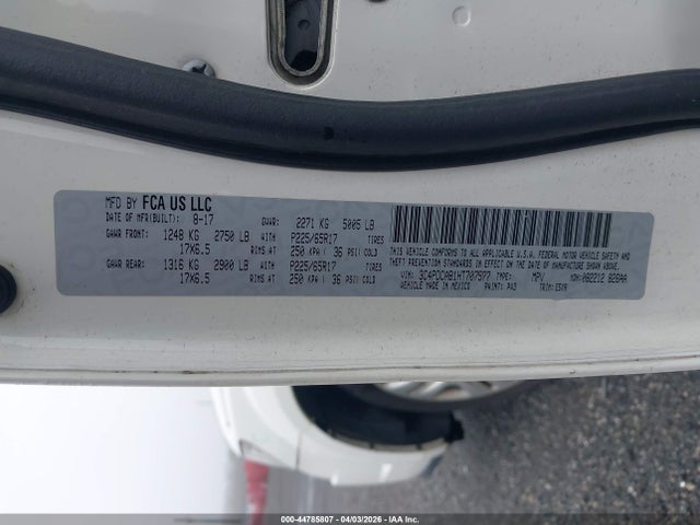 44785807 :رقم المزاد ، 3C4PDCAB1HT707577 vin ، 2017 Dodge Journey Se مزاد بيع