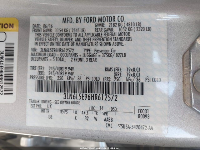 2017 LINCOLN MKZ 3LN6L5E96HR612572 Photo 8