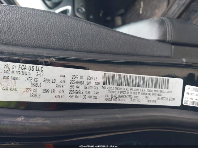 2017 Dodge Durango Sxt Awd მანქანა იყიდება აუქციონზე, vin: 1C4RDJAG0HC847382, აუქციონის ნომერი: 44785845