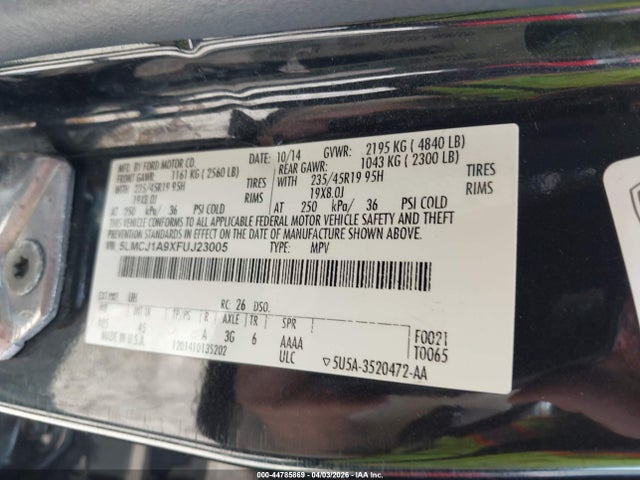 2015 LINCOLN MKC 5LMCJ1A9XFUJ23005 Photo 8