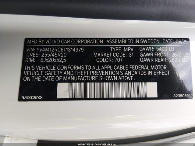 Volvo Xc60 B5 Plus 2026 YV4M12RC6T1314979 Image 9