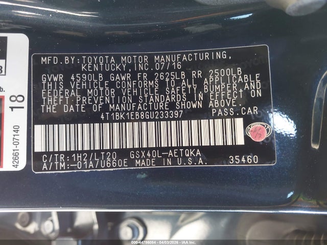 Toyota Avalon Touring 2016 4T1BK1EB8GU233397 Image 9