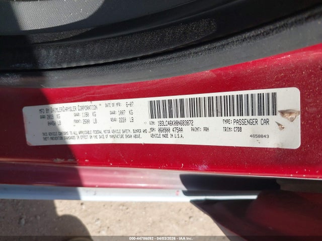 2008 Dodge Avenger Se მანქანა იყიდება აუქციონზე, vin: 1B3LC46K08N683872, აუქციონის ნომერი: 44786092