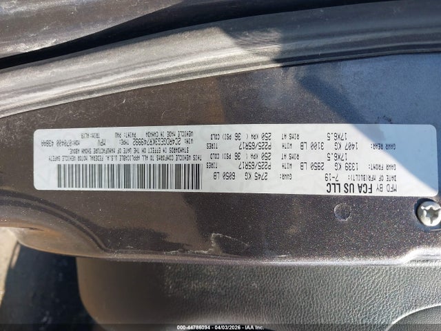 Aukcja sprzedaży 2019 Dodge Grand Caravan Gt, vin: 2C4RDGEG3KR749992, numer aukcji: 44786094