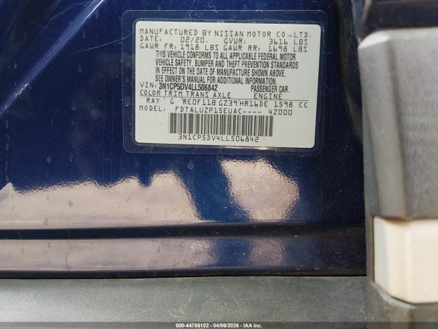 3N1CP5DV4LL506842 Nissan Kicks Sr Xtronic Cvt