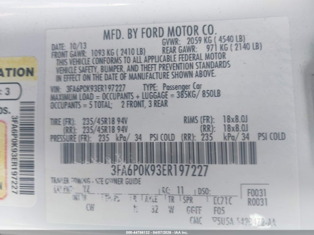 Ford Fusion Titanium 2014 3FA6P0K93ER197227 Image 9