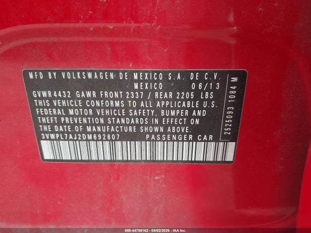 Продаж на аукціоні авто 2013 Volkswagen Jetta Sportwagen 2.0l Tdi, vin: 3VWPL7AJ2DM692607, номер лоту: 44786162