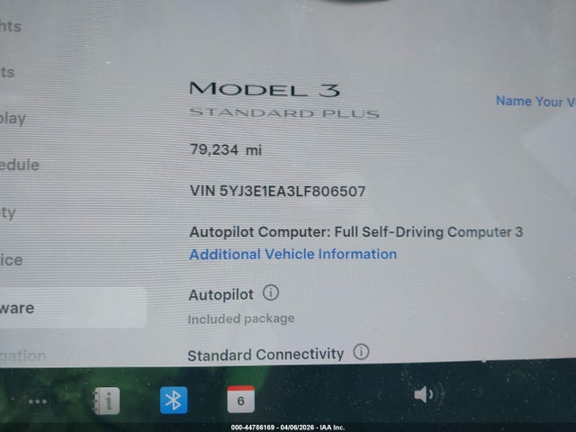 Продаж на аукціоні авто 2020 Tesla Model 3 Standard Range Plus Rear-wheel Drive/standard Range Rear-wheel Drive, vin: 5YJ3E1EA3LF806507, номер лоту: 44786169