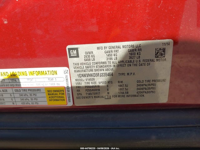 2015 CHEVROLET TRAVERSE 1GNKVHKD3FJ228464 Photo 8