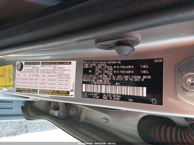 Aukcja sprzedaży 2023 Lexus Gx 460 Premium, vin: JTJAM7BX9P5381496, numer aukcji: 44786248