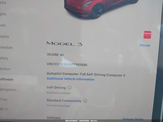 Продаж на аукціоні авто 2023 Tesla Model 3 Rear-wheel Drive, vin: 5YJ3E1EA5PF501595, номер лоту: 44786257