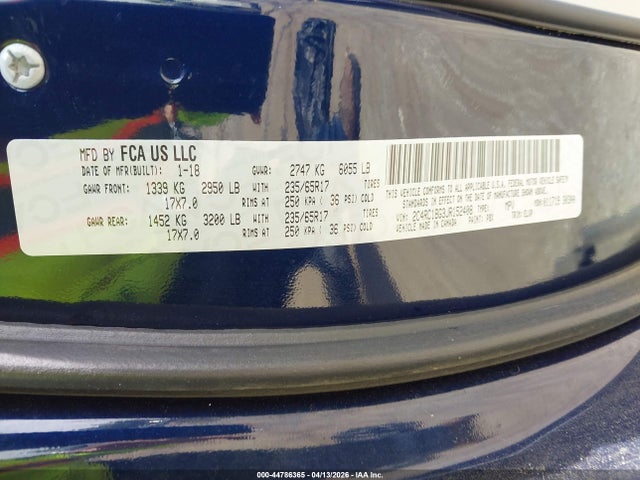 Продажа на аукционе авто 2018 Chrysler Pacifica Touring L, vin: 2C4RC1BG3JR152408, номер лота: 44786365