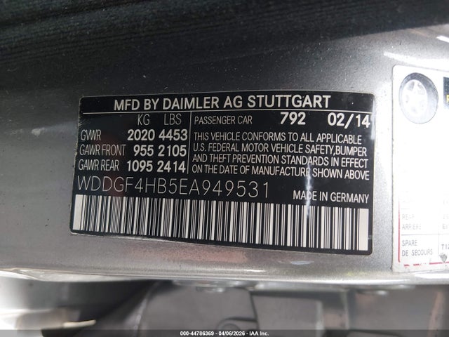 44786369 :رقم المزاد ، WDDGF4HB5EA949531 vin ، 2014 Mercedes-benz C 250 Sport مزاد بيع