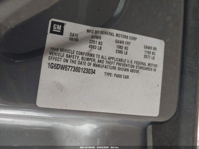 2006 CADILLAC STS 1G6DW677360123034 Photo 8