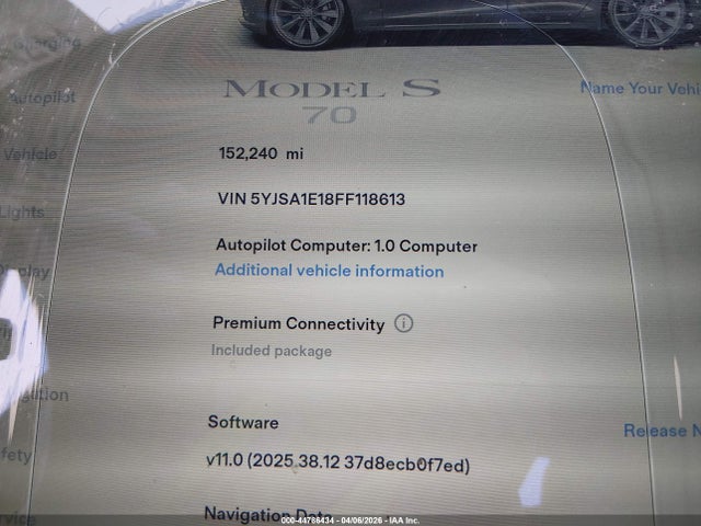 Tesla Model S 60/70/85 2015 5YJSA1E18FF118613 Image 14