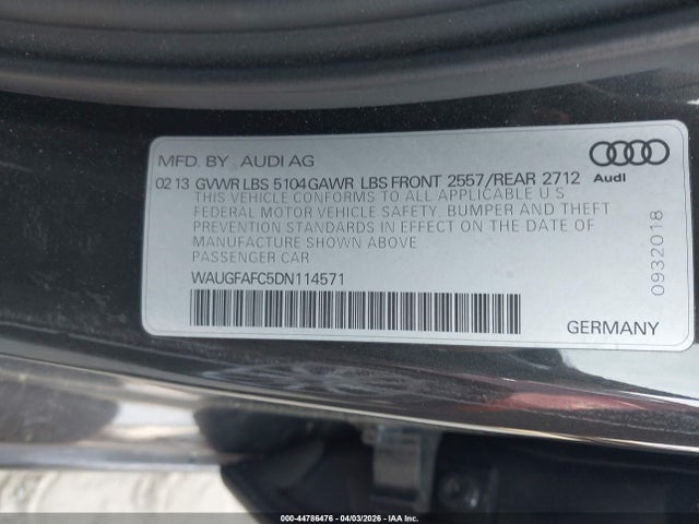 2013 AUDI A6 WAUGFAFC5DN114571 Photo 8