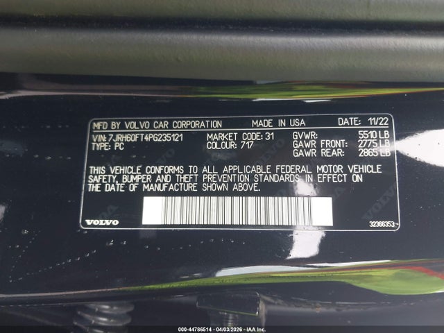 2023 VOLVO S60 RECHARGE PLUG-IN HYBRID 7JRH60FT4PG235121 Photo 8