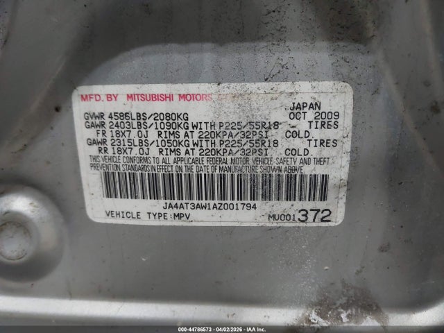 2010 MITSUBISHI OUTLANDER JA4AT3AW1AZ001794 Photo 8