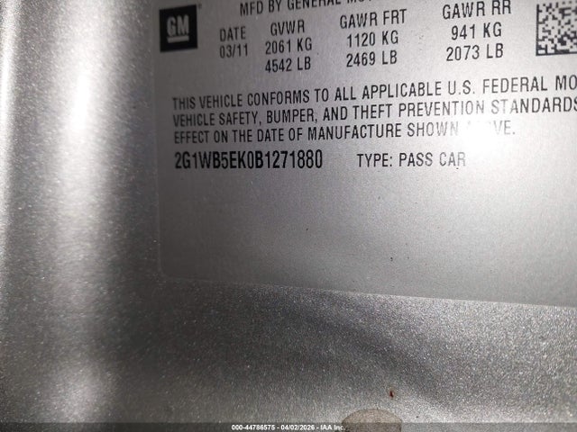 2011 CHEVROLET IMPALA 2G1WB5EK0B1271880 Photo 8