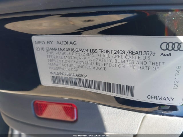 Продаж на аукціоні авто 2018 Audi A5 2.0t Premium, vin: WAUANCF56JA093934, номер лоту: 44786631