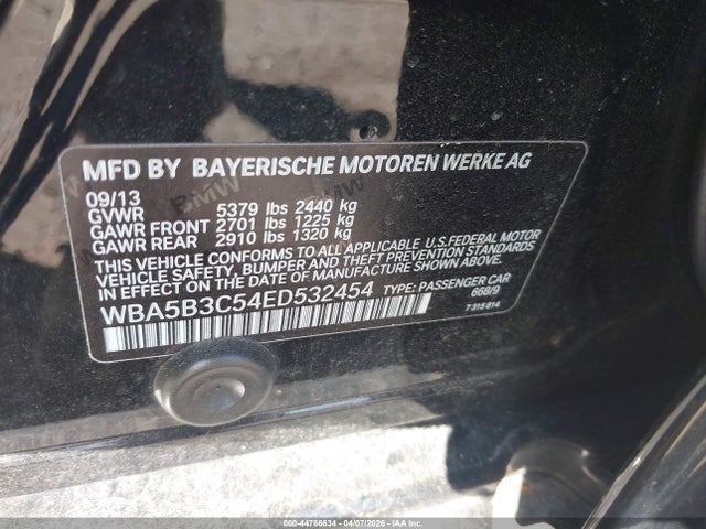 Aukcja sprzedaży 2014 Bmw 535i Xdrive, vin: WBA5B3C54ED532454, numer aukcji: 44786634