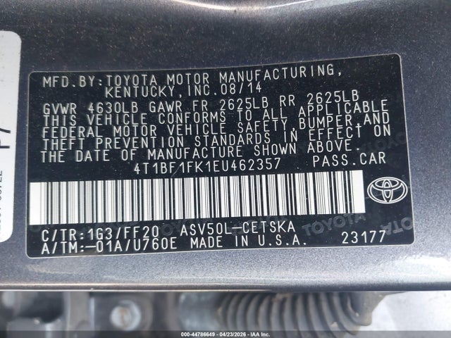 Toyota CAMRY SE 2014 4T1BF1FK1EU462357 Image 9