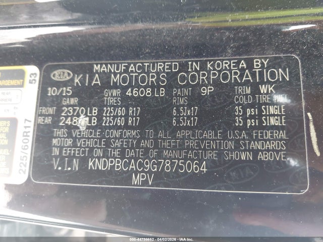 Продаж на аукціоні авто 2016 Kia Sportage Lx, vin: KNDPBCAC9G7875064, номер лоту: 44786652