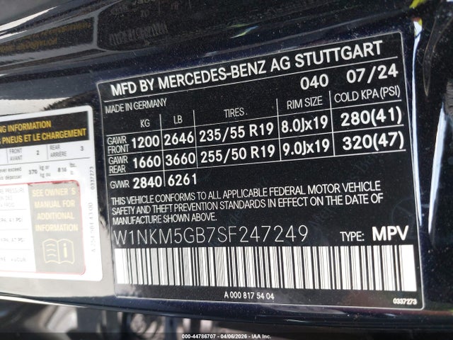 Продажа на аукционе авто 2025 Mercedes-benz Glc 350e 4matic, vin: W1NKM5GB7SF247249, номер лота: 44786707