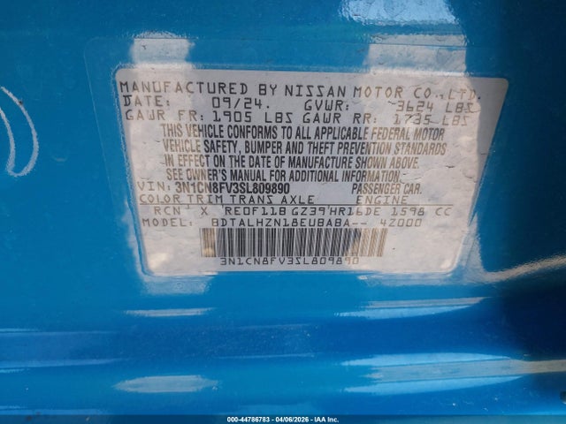Nissan Versa 1.6 Sr 2025 3N1CN8FV3SL809890 Image 9