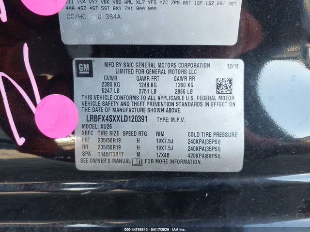 Aukcja sprzedaży 2020 Buick Envision Awd Premium Ii, vin: LRBFX4SXXLD120391, numer aukcji: 44786813