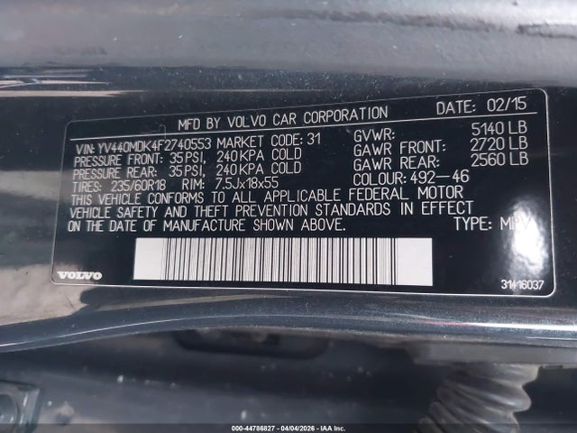 2015 VOLVO XC60 YV440MDK4F2740553 Photo 8