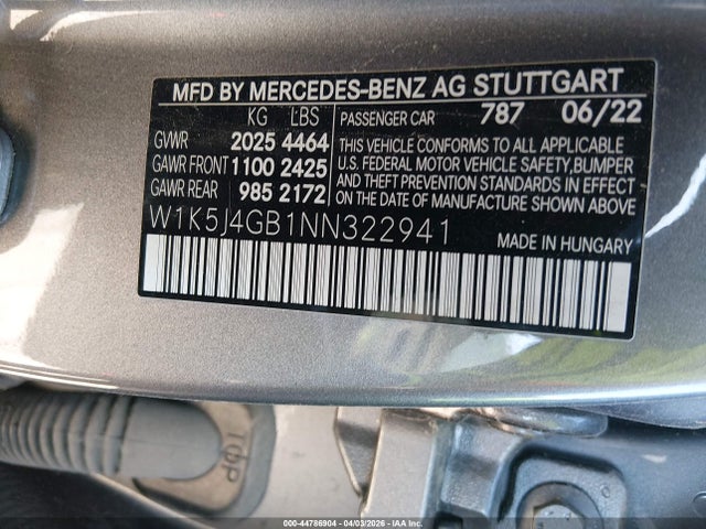 W1K5J4GB1NN322941 Mercedes-Benz Cla 250 Coupe
