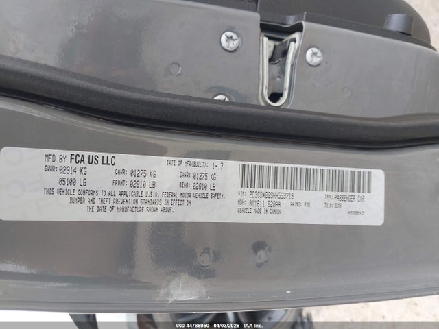 Продаж на аукціоні авто 2017 Dodge Charger Se Rwd, vin: 2C3CDXBG9HH553715, номер лоту: 44786950