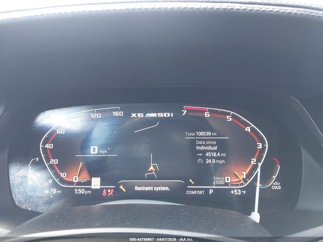 2022 Bmw X6 M50i მანქანა იყიდება აუქციონზე, vin: 5UXCY8C03N9H53073, აუქციონის ნომერი: 44786967