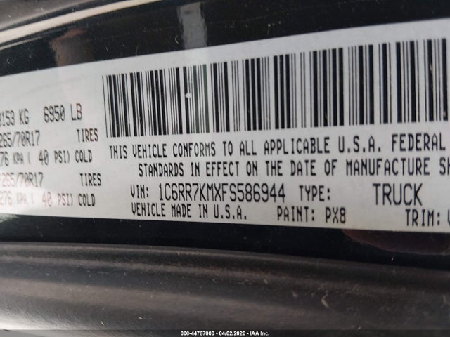 2015 RAM 1500 1C6RR7KMXFS586944 Photo 8