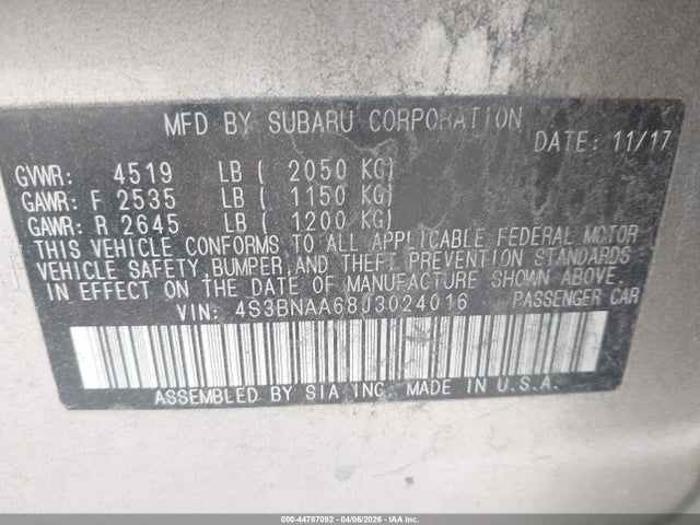 2018 SUBARU LEGACY 4S3BNAA68J3024016 Photo 8