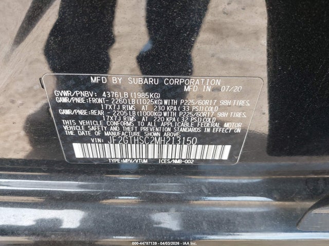 Продаж на аукціоні авто 2021 Subaru Crosstrek Sport, vin: JF2GTHSC2MH213150, номер лоту: 44787139