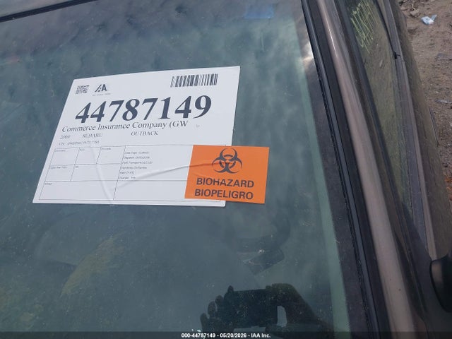 Auction sale of the 2009 Subaru Outback 2.5i Limited, vin: 4S4BP66C997312780, lot number: 44787149