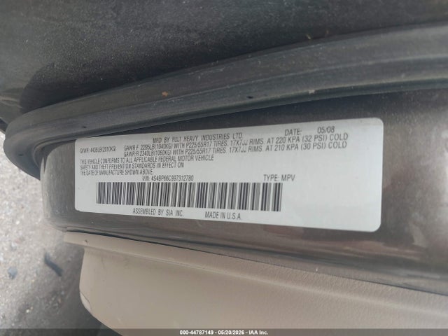 Auction sale of the 2009 Subaru Outback 2.5i Limited, vin: 4S4BP66C997312780, lot number: 44787149