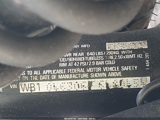 44787157 :رقم المزاد ، WB1046306F6480454 vin ، 1985 Bmw R80 مزاد بيع