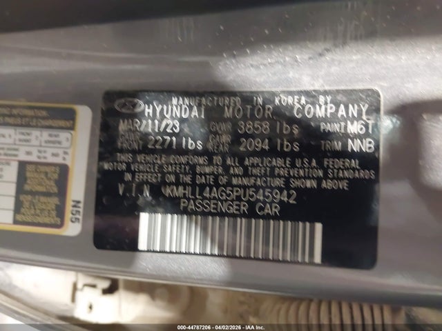 KMHLL4AG5PU545942 Hyundai ELANTRA SE