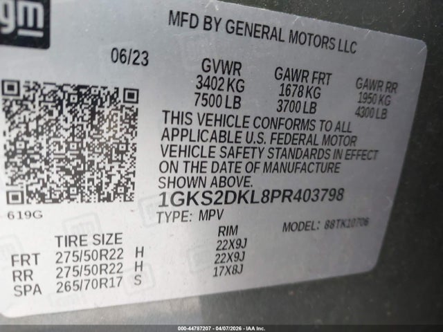 1GKS2DKL8PR403798 GMC Yukon 4wd Denali