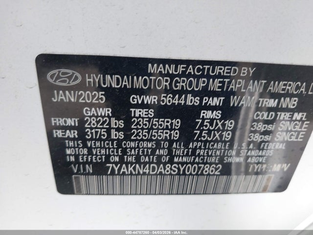 7YAKN4DA8SY007862 Hyundai Ioniq 5 Sel